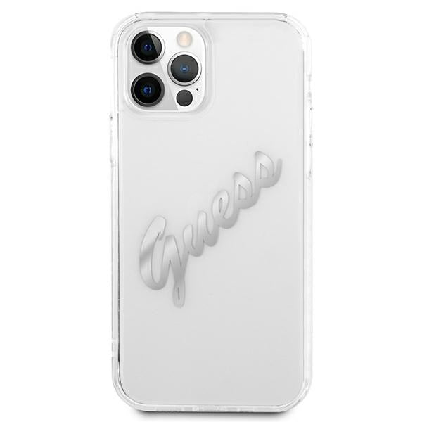 Guess dėklas iPhone 12 Pro Max – skaidrus, Vintage -- iPhone 12 Pro Max