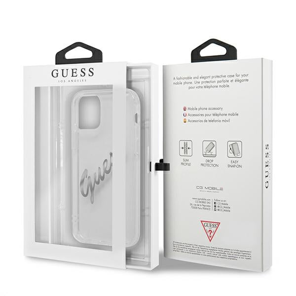 Guess dėklas iPhone 12 Pro Max – skaidrus, Vintage -- iPhone 12 Pro Max