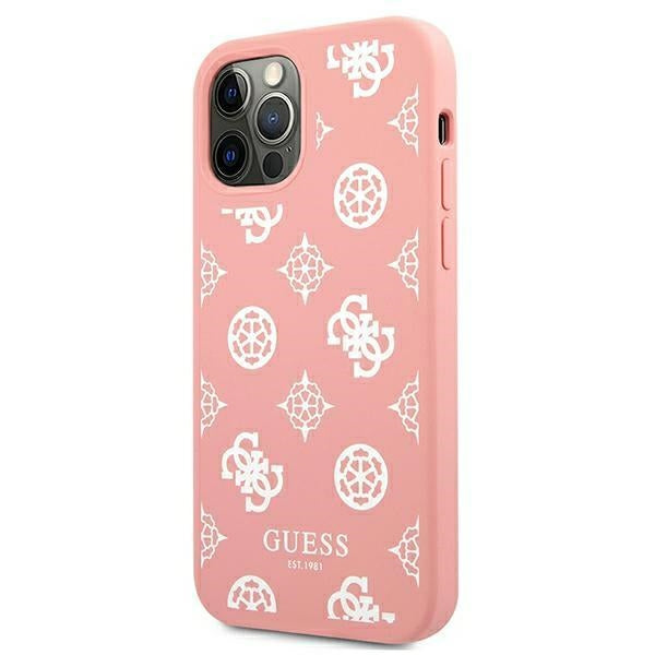 Guess silikoninis dėklas iPhone 12 Pro Max – rožinis -- iPhone 12 Pro Max