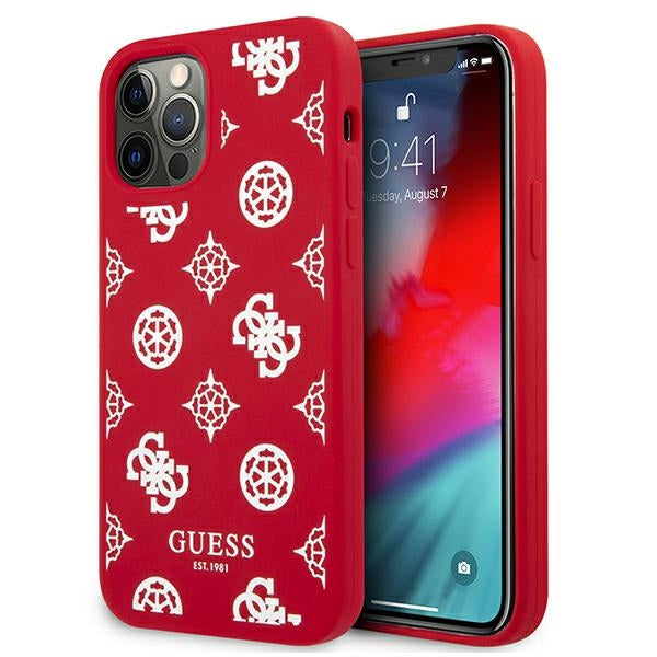 Guess silikoninis dėklas iPhone 12 Pro Max – raudonas -- iPhone 12 Pro Max