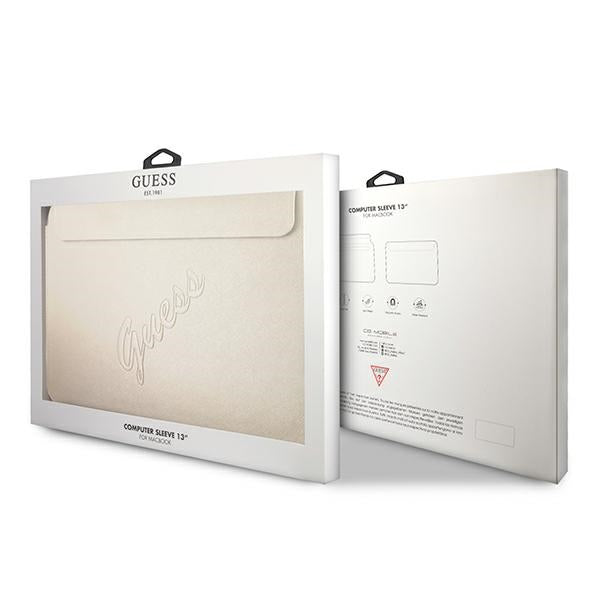 Guess Saffiano Script dėklas 13" nešiojamajam kompiuteriui - aukso spalvos -- Laptop Bags