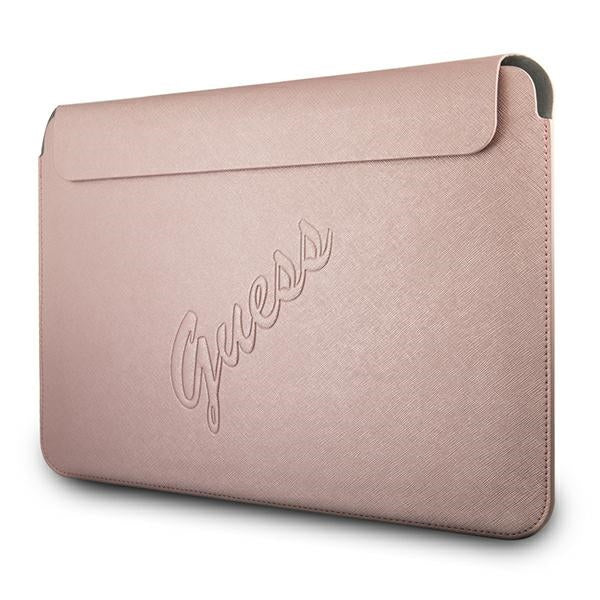 Guess Saffiano Script dėklas 13" nešiojamajam kompiuteriui - rožinis -- Laptop Bags