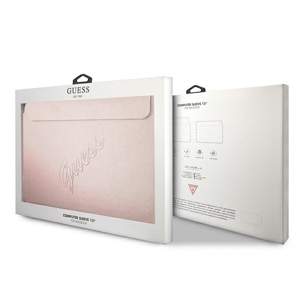 Guess Saffiano Script dėklas 13" nešiojamajam kompiuteriui - rožinis -- Laptop Bags