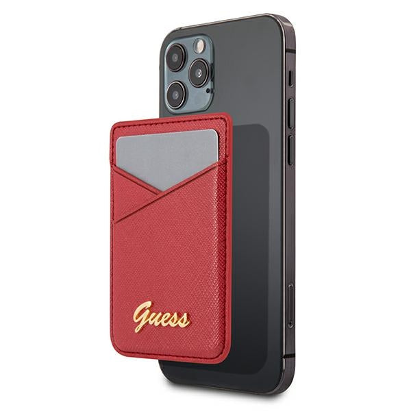 Guess MagSafe kortelių dėklas Saffiano – raudonas -- Cell phone cases and covers