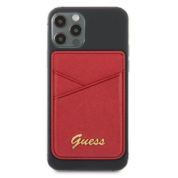 Guess MagSafe kortelių dėklas Saffiano – raudonas -- Cell phone cases and covers