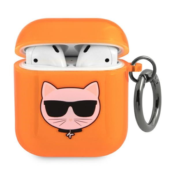 Karl Lagerfeld „Choupette“ dėklas AirPods 1/2 – oranžinis -- AirPods 1