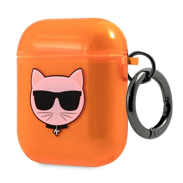Karl Lagerfeld „Choupette“ dėklas AirPods 1/2 – oranžinis -- AirPods 1