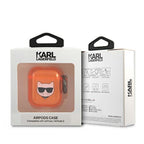 Karl Lagerfeld „Choupette“ dėklas AirPods 1/2 – oranžinis -- AirPods 1