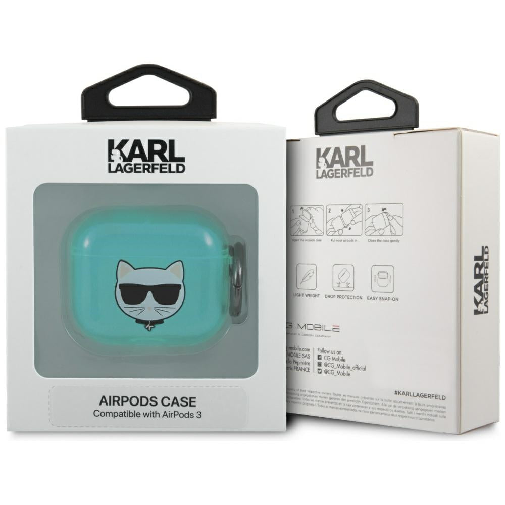Karl Lagerfeld Choupette dėklas AirPods 3 – mėlynas
