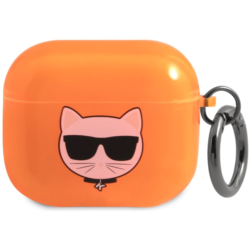 Karl Lagerfeld AirPods 3 dėklas Choupette – oranžinis