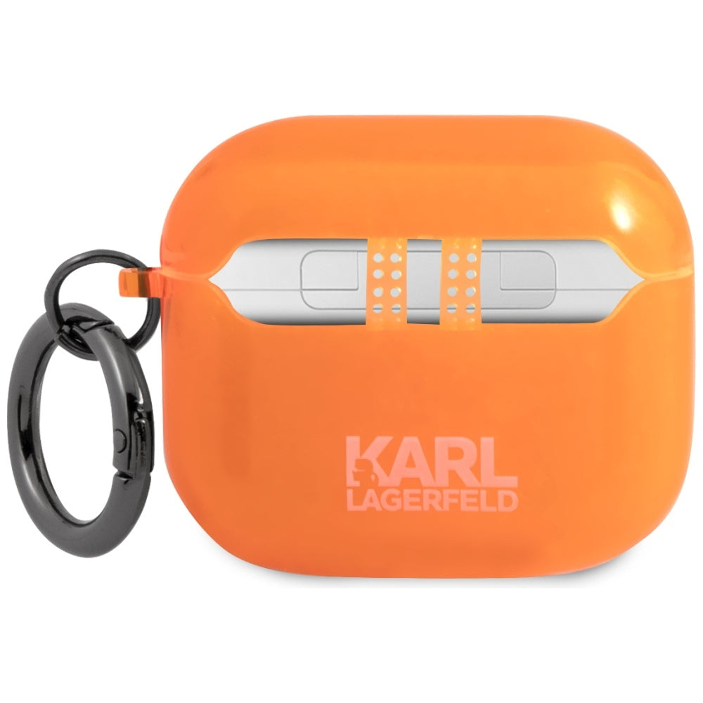 Karl Lagerfeld AirPods 3 dėklas Choupette – oranžinis