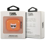 Karl Lagerfeld AirPods 3 dėklas Choupette – oranžinis