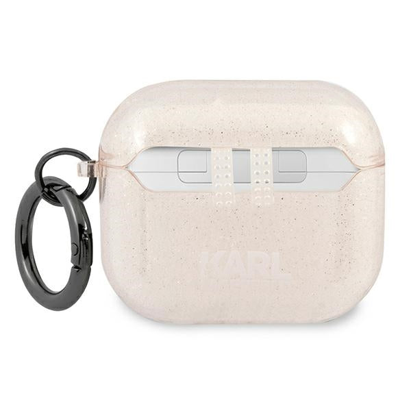 Karl Lagerfeld blizgus AirPods 3 dėklas – auksinis
