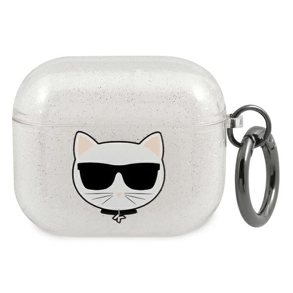 Karl Lagerfeld blizgus dėklas AirPods 3 – sidabrinis