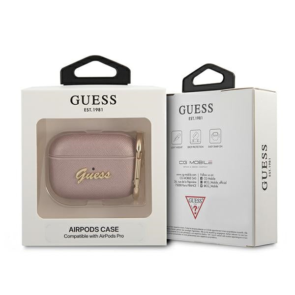 Guess Saffiano dėklas AirPods Pro – rožinis