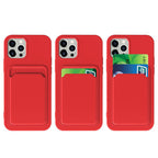 Silikoninis dėklas su kortelės kišene iPhone 12 Pro Max – oranžinis -- iPhone 12 Pro Max