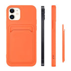 Silikoninis dėklas su kortelės skyreliu Xiaomi Redmi Note 10/10S – raudonas -- Xiaomi Redmi Note 10