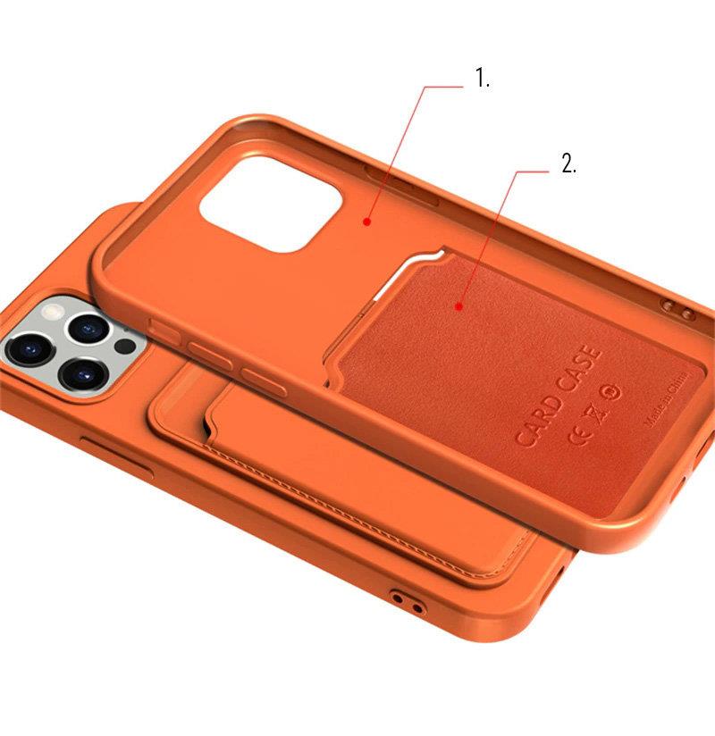 Silikoninis dėklas su kortelės kišene Redmi Note 10 5G / Poco M3 Pro – raudonas -- Xiaomi Poco M3 Pro