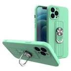 Silikoninis dėklas su žiedu iPhone 11 Pro Max – mėtinis -- iPhone 11 Pro Max