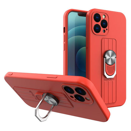 Silikoninis dėklas Ring Case iPhone 13 Pro – raudonas