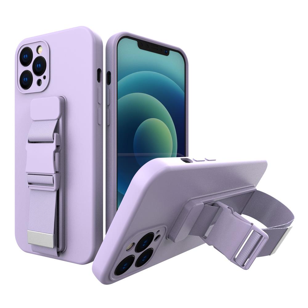 Silikoninis dėklas su virvele iPhone 11 Pro – violetinis -- iPhone 11 Pro
