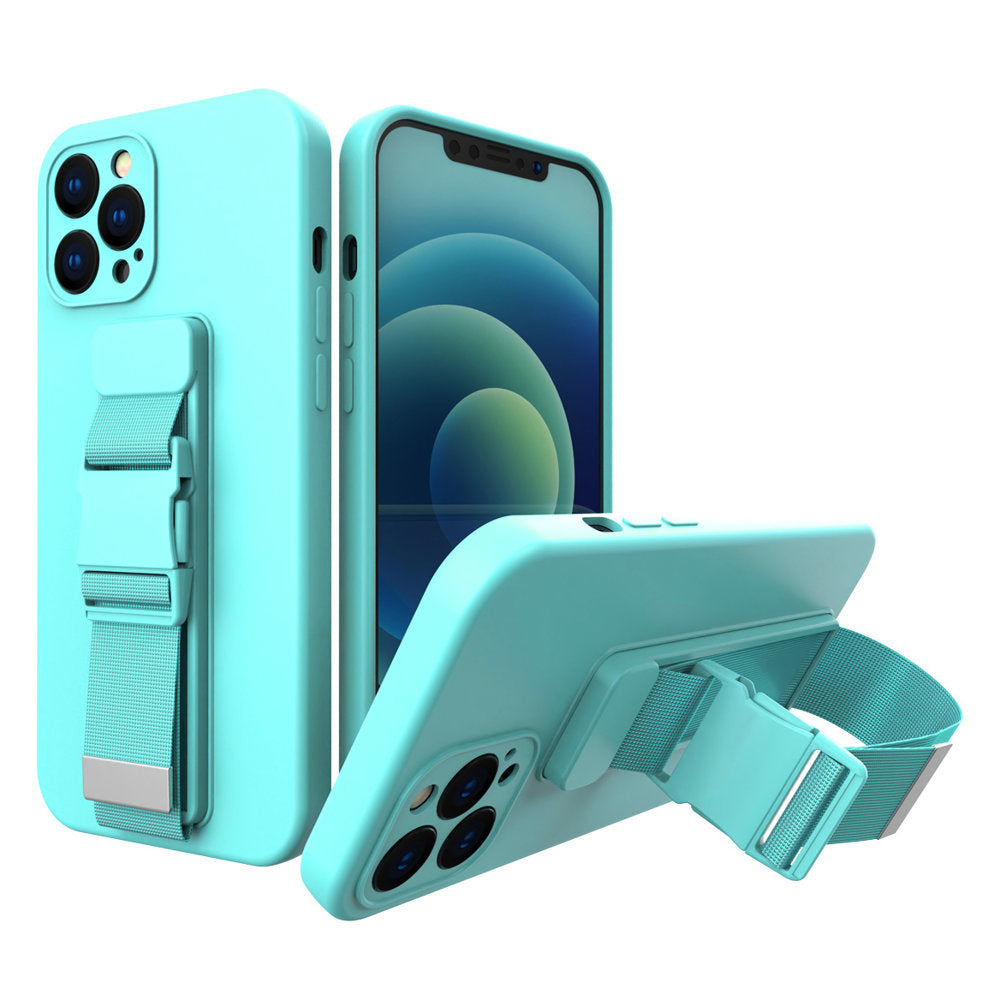 Silikoninis dėklas su virvele iPhone 11 Pro – šviesiai mėlynas -- iPhone 11 Pro
