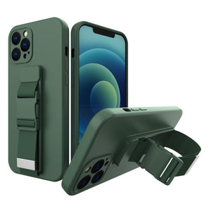 Dėklas su virvele iPhone 12 Pro – tamsiai žalias -- iPhone 12 Pro