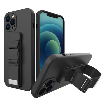 TPU dėklas su virvele iPhone 12 Pro Max – juodas -- iPhone 12 Pro Max