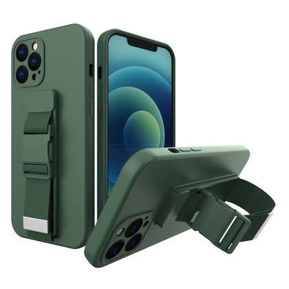 Dėklas su virvele iPhone 12 Pro Max – tamsiai žalias -- iPhone 12 Pro Max