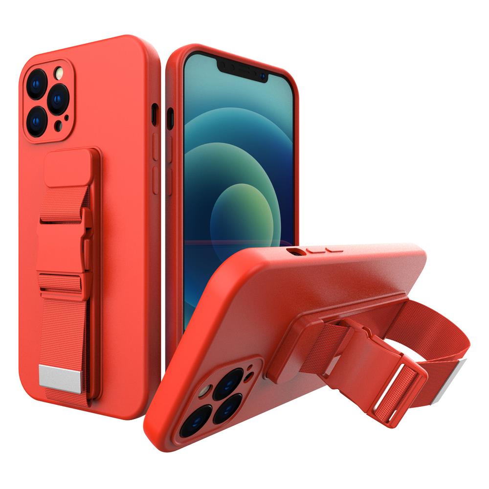 Dėklas su virvele Xiaomi Redmi 10X 4G / Note 9 – raudonas -- Xiaomi Redmi 10X