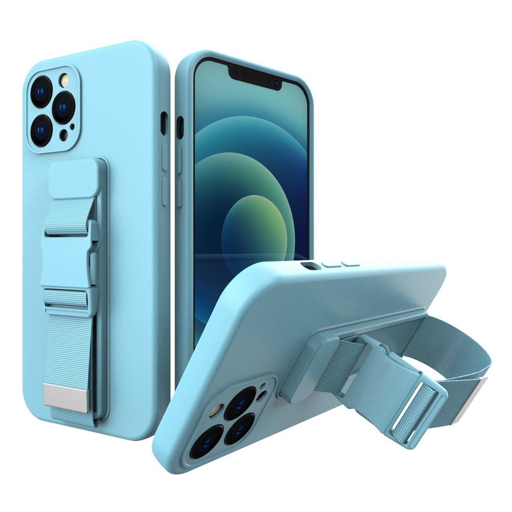 Silikoninis dėklas su virvele Xiaomi Redmi Note 9 / 10X 4G – mėlynas -- Xiaomi Redmi 10X