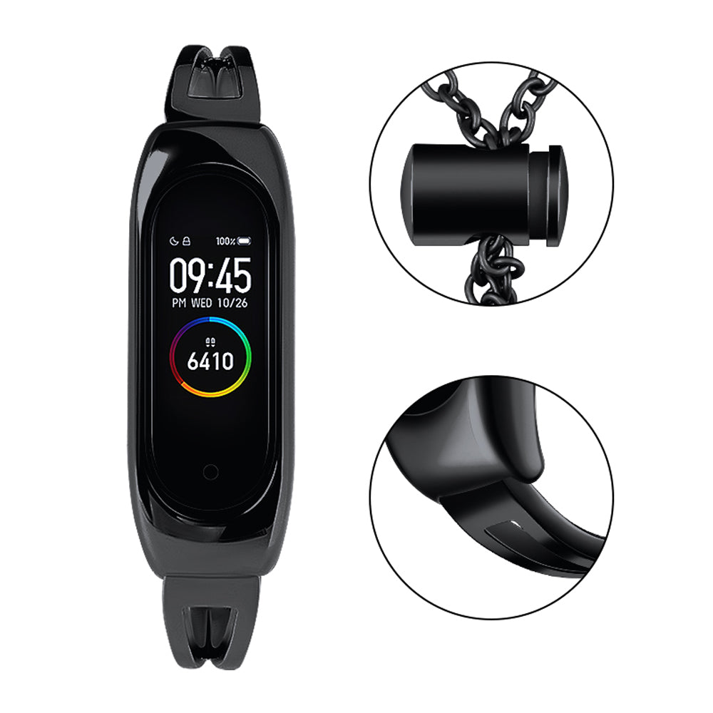 Metalinė apyrankė Xiaomi Mi Band 3 / 4 / 5 / 6 - juoda -- Xiaomi Mi Band 3/4/5/6
