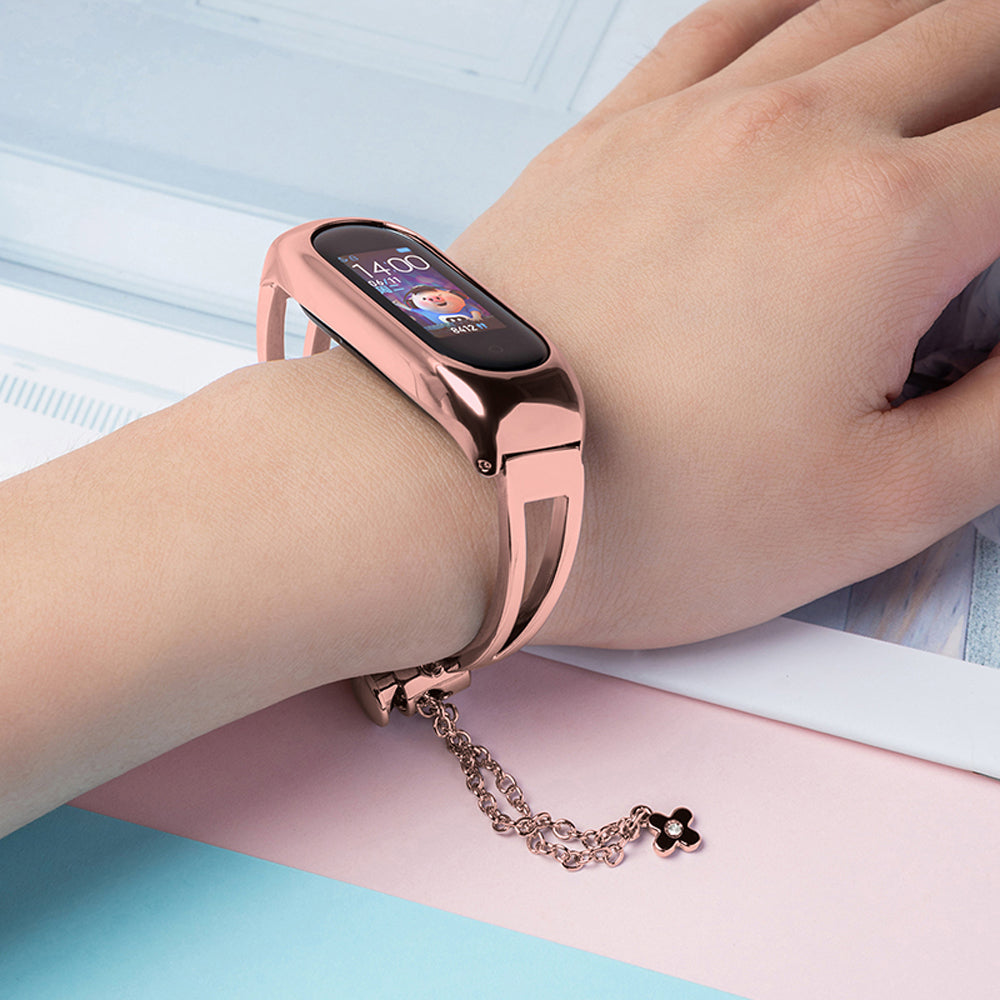 Metalinė apyrankė Xiaomi Mi Band 3 / 4 / 5 / 6 - rožinė -- Xiaomi Mi Band 3/4/5/6