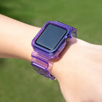 Silikoninis dirželis su dėklu Strap Light Set, skirtas Apple Watch 44mm - Violetinis -- Apple Watch