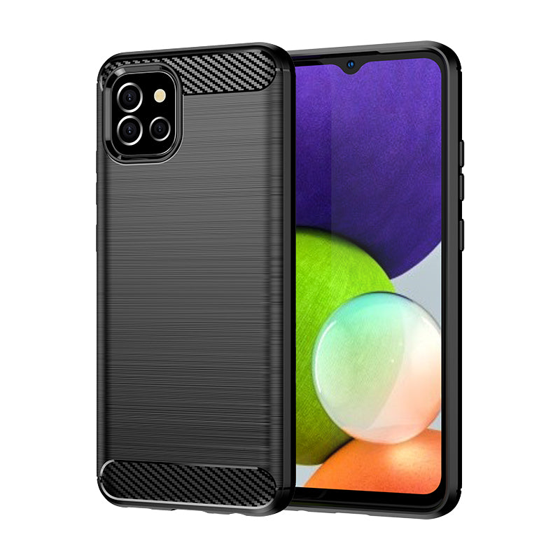 Carbon Case TPU dėklas Samsung Galaxy A03s – juodas -- Samsung Galaxy A03s