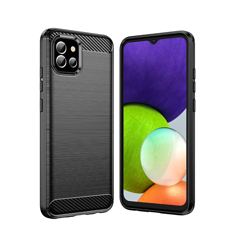 Carbon Case TPU dėklas Samsung Galaxy A03s – juodas -- Samsung Galaxy A03s