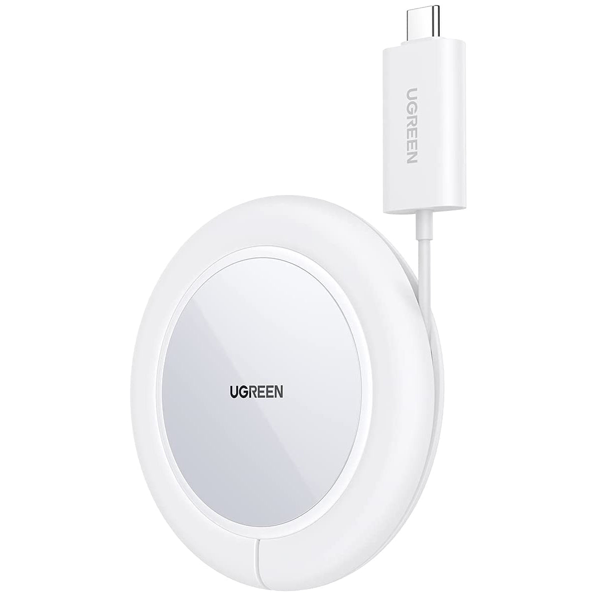 Ugreen CD245 40123 belaidis Qi / MagSafe įkroviklis 15W su USB-C kabeliu – baltas -- Cell phone chargers
