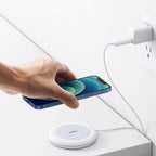 Ugreen CD245 40123 belaidis Qi / MagSafe įkroviklis 15W su USB-C kabeliu – baltas -- Cell phone chargers