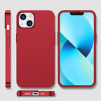 Joyroom 360° dėklas iPhone 13 su grūdintu stiklu – raudonas