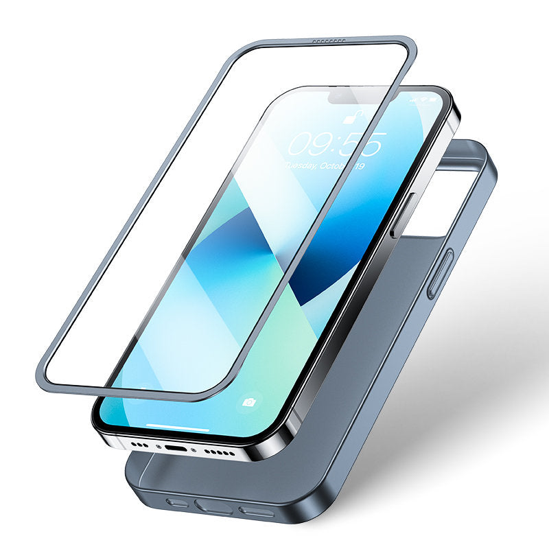 Joyroom 360° dėklas iPhone 13 su grūdintu stiklu – pilkas