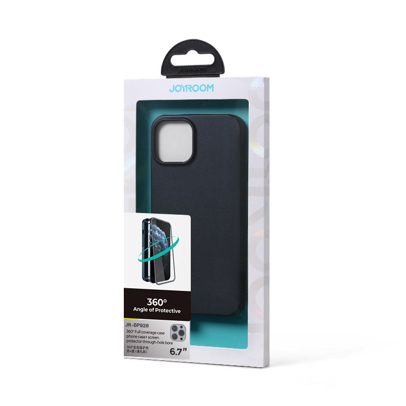 Joyroom 360° dėklas iPhone 13 Pro Max + stiklas – juodas