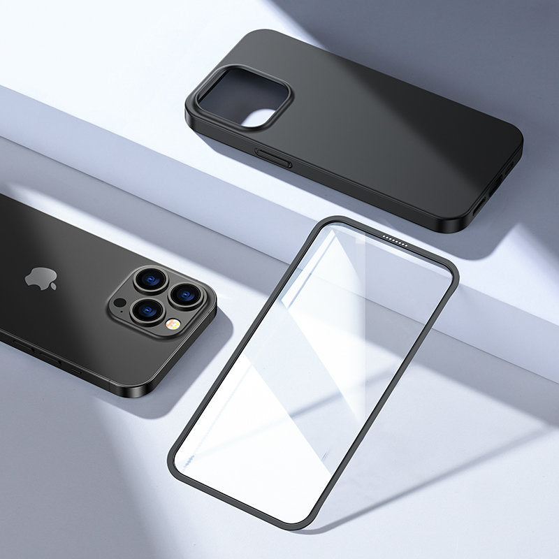 Joyroom 360° dėklas iPhone 13 Pro Max + stiklas – juodas