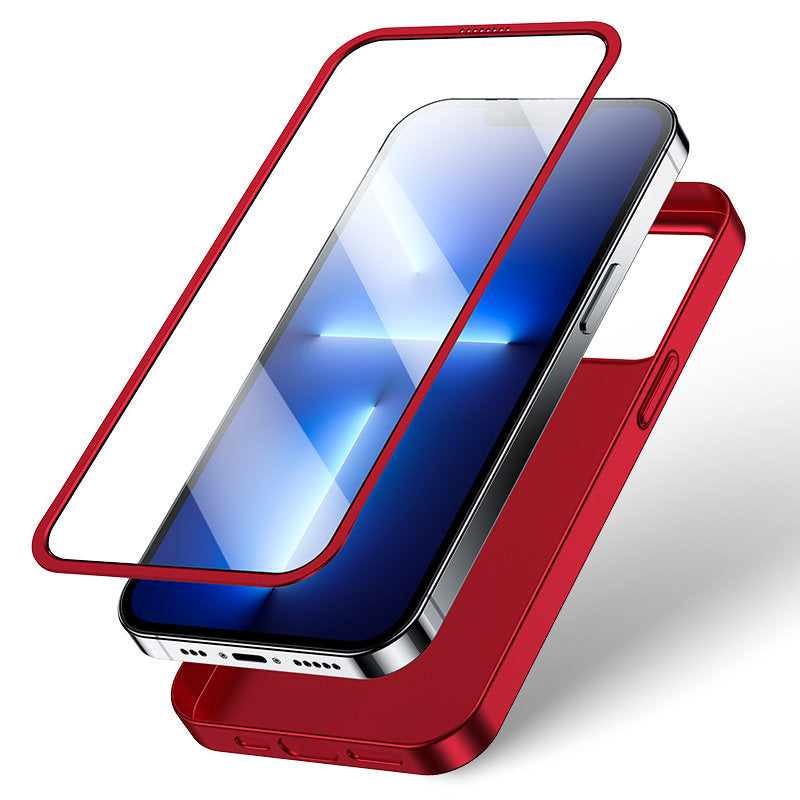 Joyroom 360° dėklas iPhone 13 Pro Max + stiklas, raudonas