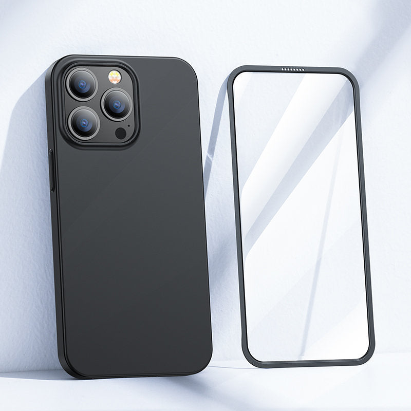 Joyroom 360° dėklas iPhone 13 Pro su grūdintu stiklu – juodas