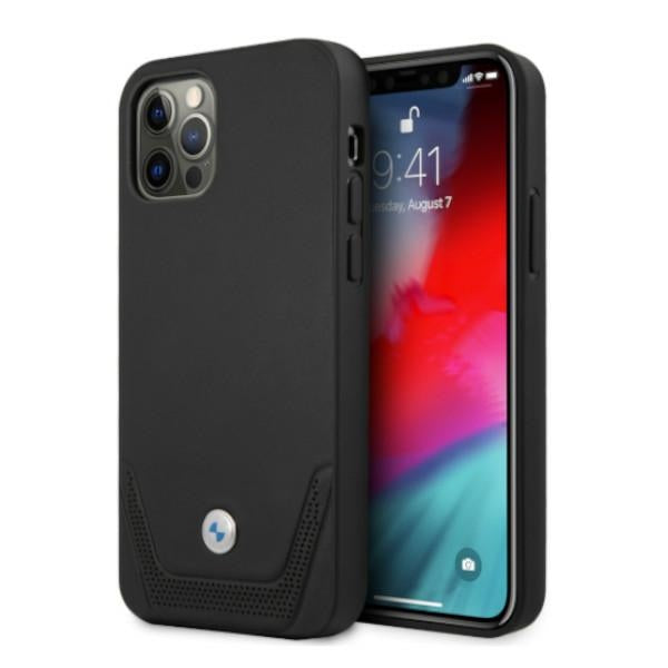 BMW perforuotas odinis dėklas iPhone 12 Pro Max – juodas -- iPhone 12 Pro Max