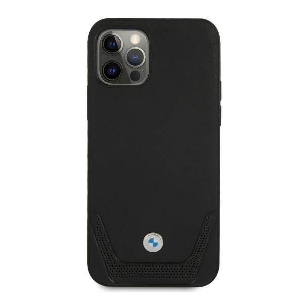 BMW perforuotas odinis dėklas iPhone 12 Pro Max – juodas -- iPhone 12 Pro Max