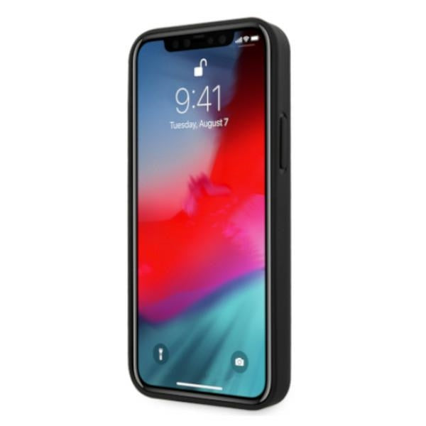BMW perforuotas odinis dėklas iPhone 12 Pro Max – juodas -- iPhone 12 Pro Max