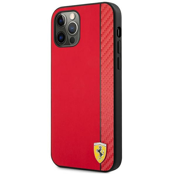 Ferrari dėklas iPhone 12 Pro Max – raudonas, On Track Stripe -- iPhone 12 Pro Max