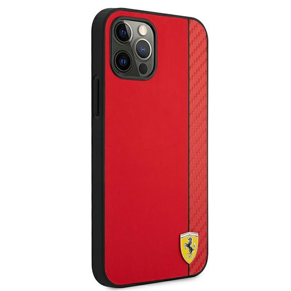 Ferrari dėklas iPhone 12 Pro Max – raudonas, On Track Stripe -- iPhone 12 Pro Max