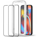Spigen AlignMaster stiklas iPhone 13/14/16e – juodas (2 vnt.)